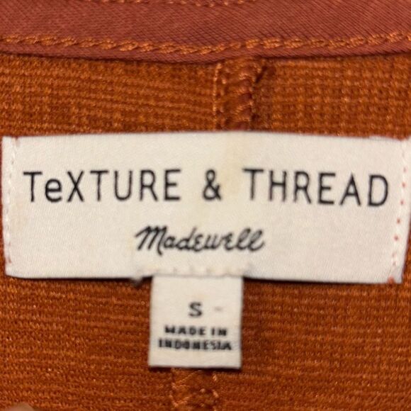 Madewell Texture & Thread Short Sleeve Side-Tie Mini Dress Burnt Clay Size Small - Picture 7 of 7